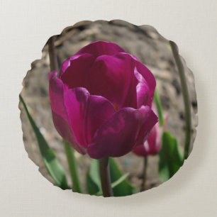 Coussin rond Tulipe pourpre