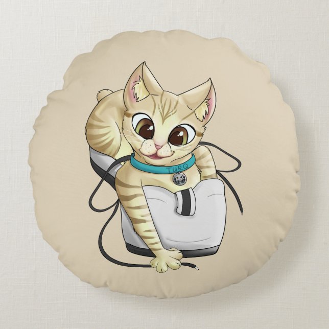 Coussin rond Turq (Devant)