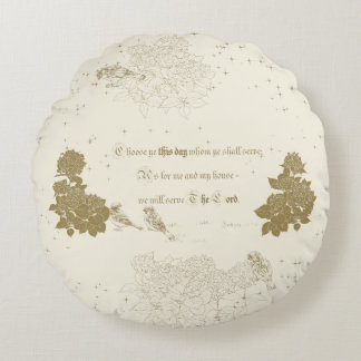 Coussin rond verset de la Bible Choisissez-vous ce