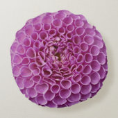 Coussin rond violet rose Dahlia (Dos)