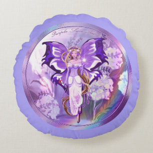 Coussin rond violet Sun Fairy