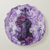 Coussin rond violet violet violet gras (Dos)