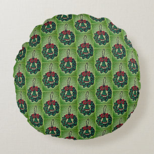 Coussin ronde avec thème ornement de Noël
