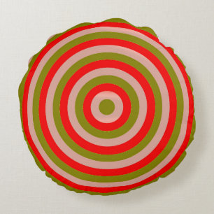Coussin ronde colorée avec design circulaire