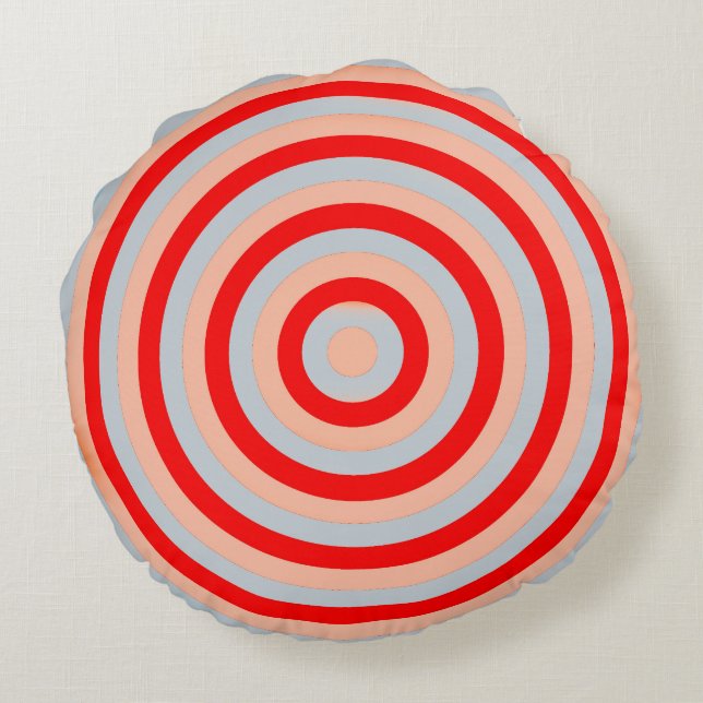 Coussin ronde colorée avec design circulaire (Dos)