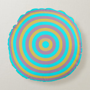 Coussin ronde colorée avec design circulaire