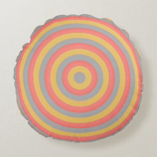 Coussin ronde colorée avec design circulaire
