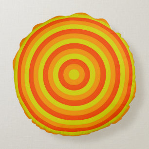 Coussin ronde colorée avec design circulaire
