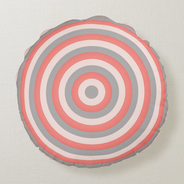 Coussin ronde colorée avec design circulaire (Dos)