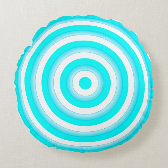 Coussin ronde colorée avec design circulaire (Devant)