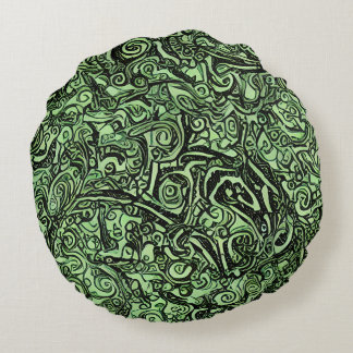 Coussin ronde Enigma verte