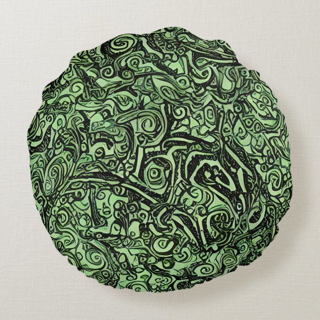Coussin ronde Enigma verte (Dos)