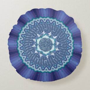 Coussin Ronde Mandala Water