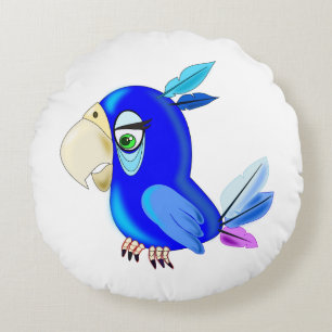 Coussin ronde perroquet - Personnalisable