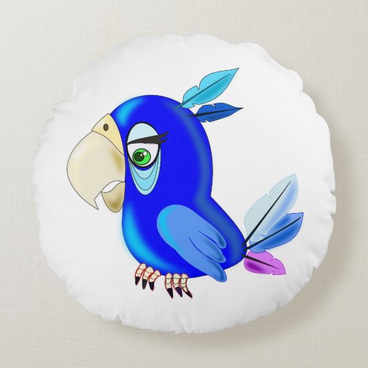 Coussin ronde perroquet - Personnalisable (Devant)