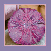 Coussin ronde unique à la mode fleurie