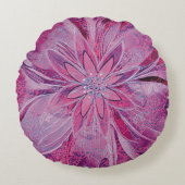 Coussin ronde unique à la mode fleurie (Devant)