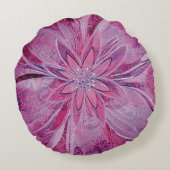 Coussin ronde unique à la mode fleurie (Dos)