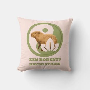 Coussin Rongeurs Zen N'Arrivent Jamais Stressés Humour Cap