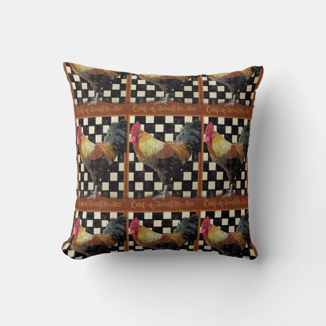 Coussin Rooster de bistro vintage (Recto)