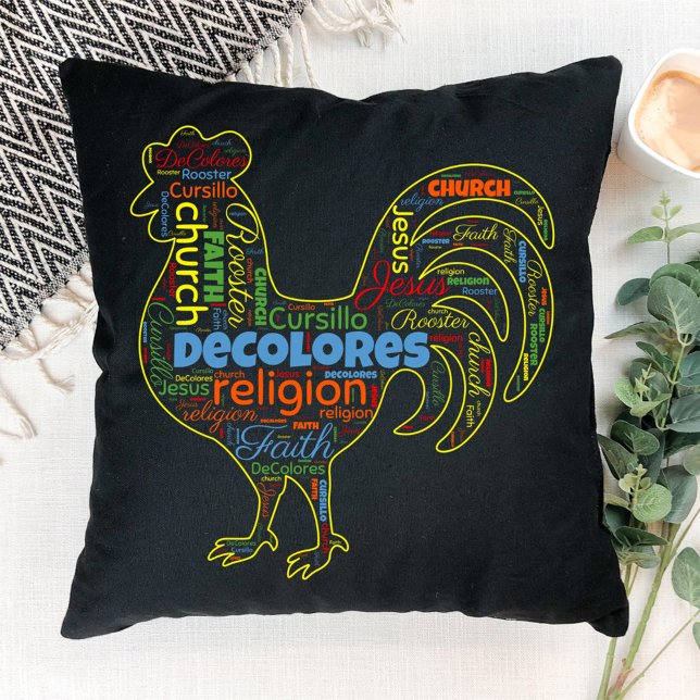 Coussin Rooster de DeColores Cursillo Mot Cloud (Créateur téléchargé)