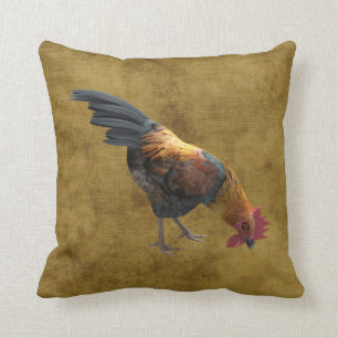 Coussin Rooster de poulet de la ferme rustique Country Sty