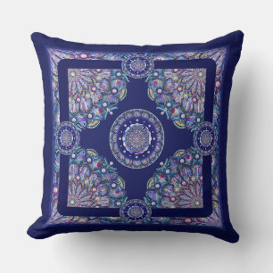 Coussin Rosace bleue