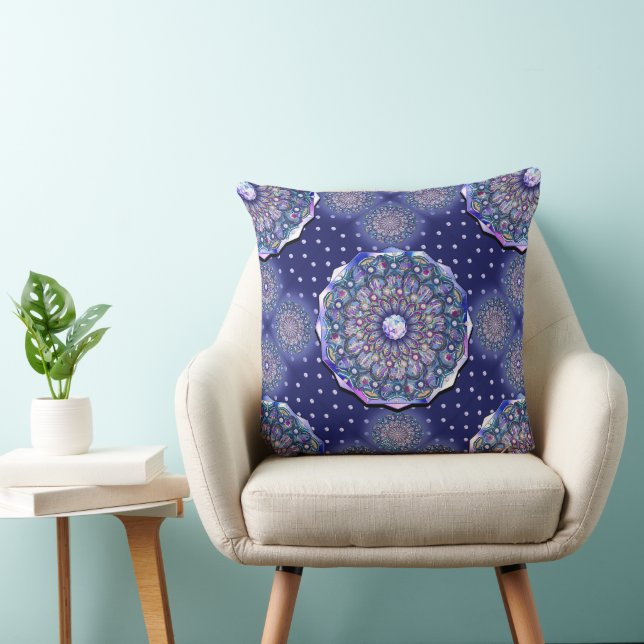 Coussin Rosace bleue (Chaise)