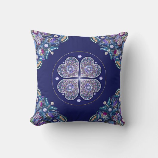 Coussin Rosace bleue (Recto)