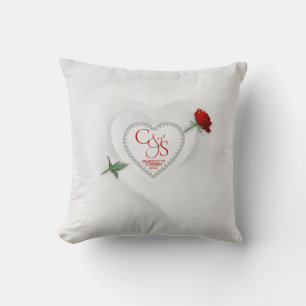 Coussin Rose à travers le cœur