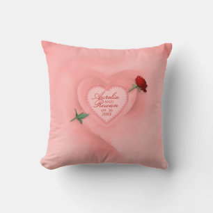 Coussin Rose à travers l'oreiller du coeur