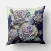 Coussin Rose aquarelle bleue et violette agrandie (Verso)