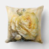 Coussin Rose Aquarelle Jaune agrandi (Recto)