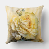 Coussin Rose aquarelle jaune agrandie (Verso)