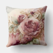 Coussin Rose aquarelle rose et bordeaux agrandie (Verso)