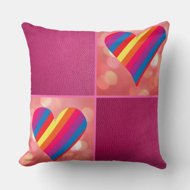 Coussin Rose arc-en-ciel (Recto)