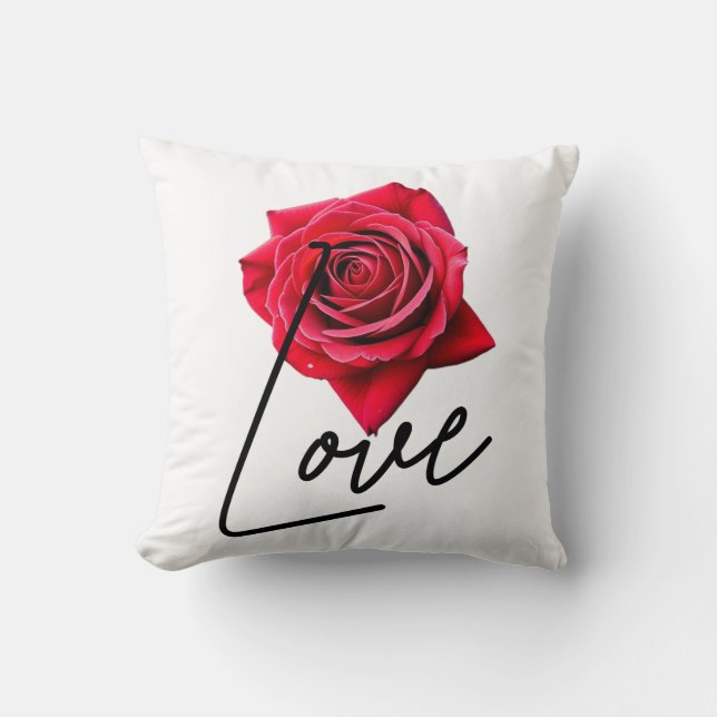 Coussin Rose avec Love (Recto)