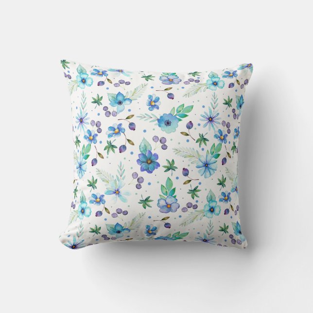 Coussin Rose bleu (Recto)