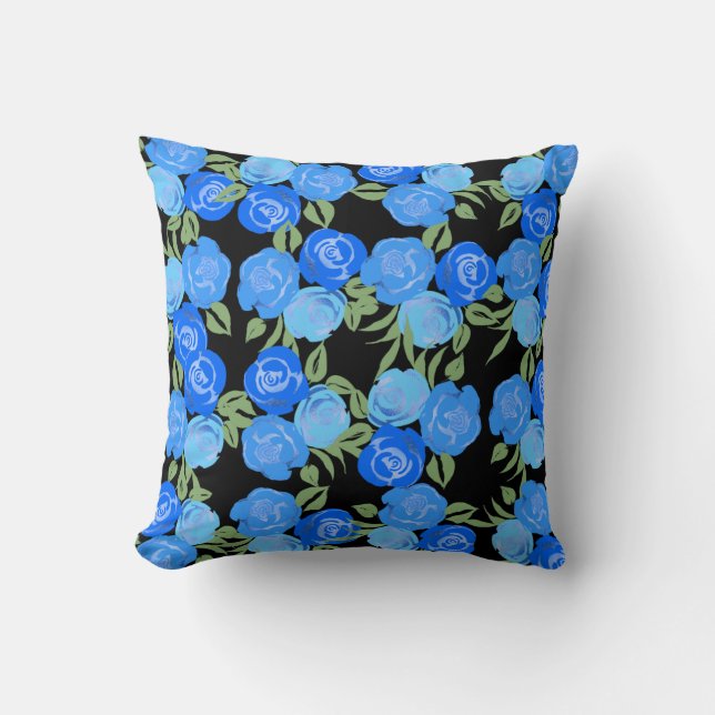 Coussin Rose bleu (Recto)