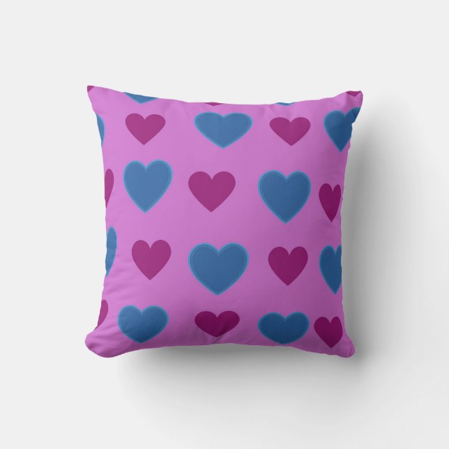 Coussin Rose Bleu Confortable Moderne Romantique Chic Élég (Recto)