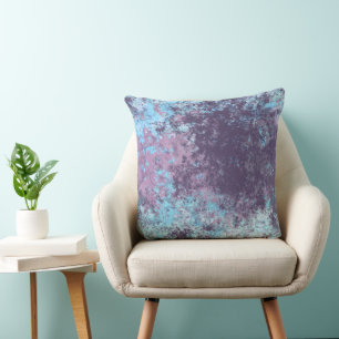 Coussin rose bleu et violet