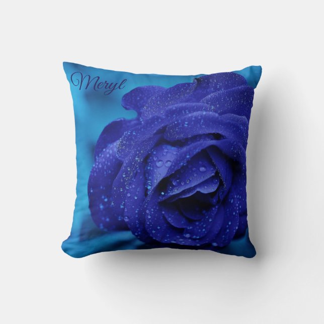 Coussin Rose bleu foncé (Recto)