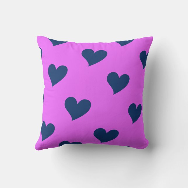 Coussin Rose Bleu Mignon Confortable Moderne Romantique Ch (Verso)