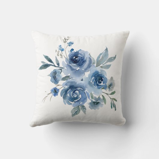 Coussin Rose bleu monochrome (Verso)