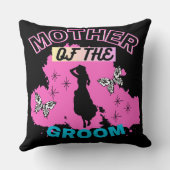 Coussin Rose Bleu & Noir Mère Maman Maman du Marié (Verso)