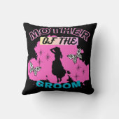 Coussin Rose Bleu & Noir Mère Maman Maman du Marié (Verso)