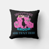 Coussin Rose Bleu & Noir Mère Maman Maman du Marié (Recto)