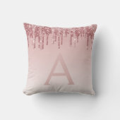 Coussin Rose Bleu - Rose  Parties scintillant Éperche Mono (Recto)