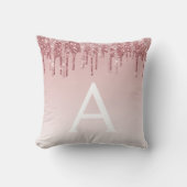 Coussin Rose Bleu - Rose  Parties scintillant Éperche Mono (Recto)