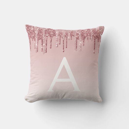 Coussin Rose Bleu - Rose  Parties scintillant Éperche Mono (Recto)